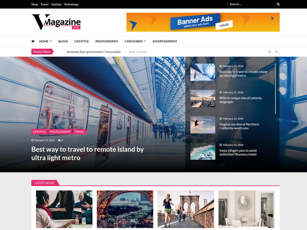 VMagazine Lite theme screenshot