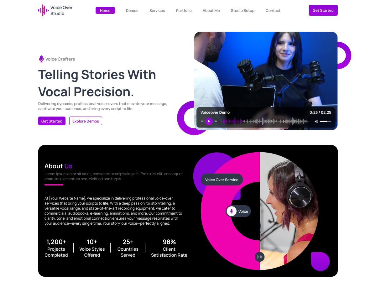 Voice Over Studio theme screenshot