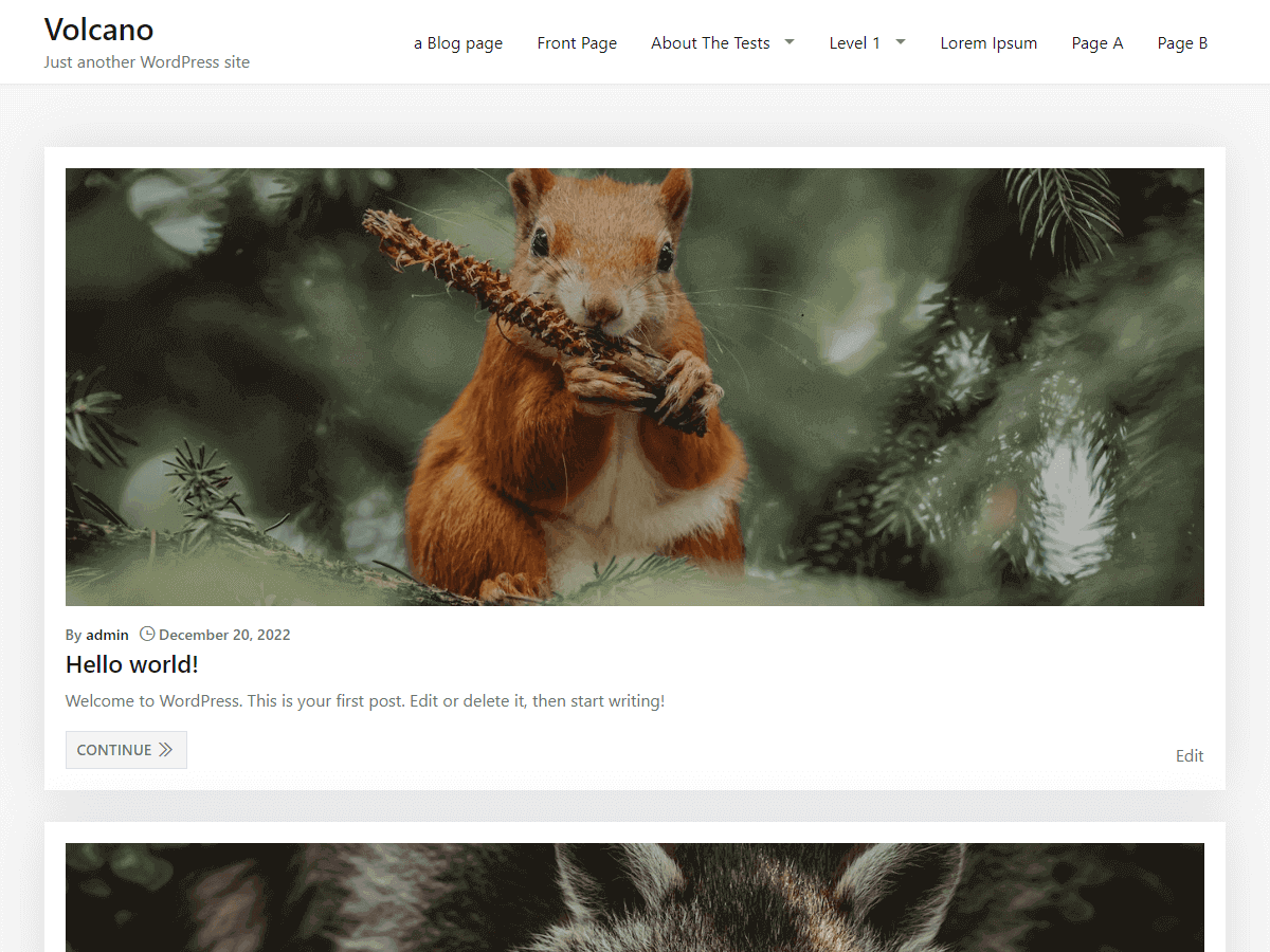 Volcano theme screenshot