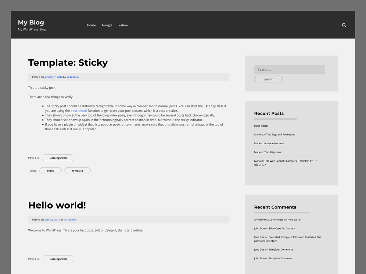 voltbase theme screenshot