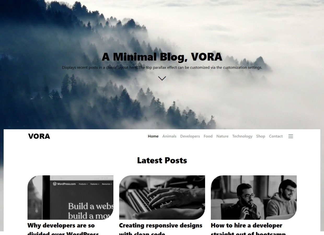 Vora theme screenshot