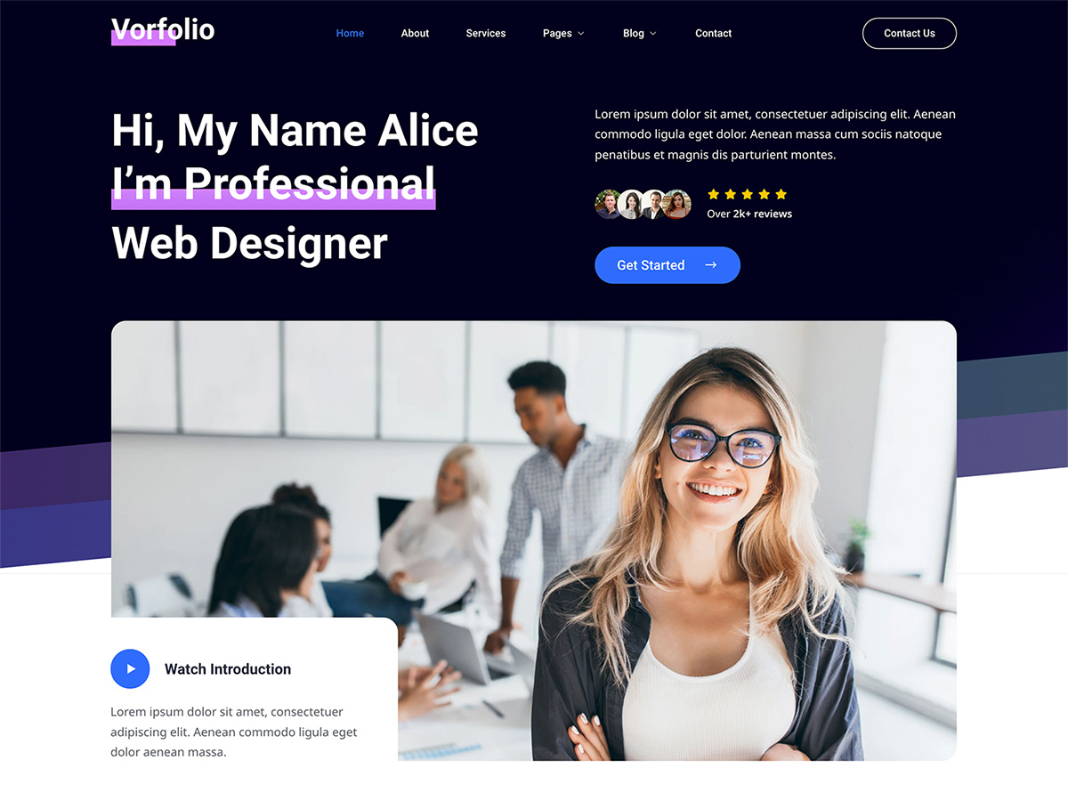 Vorfolio theme screenshot