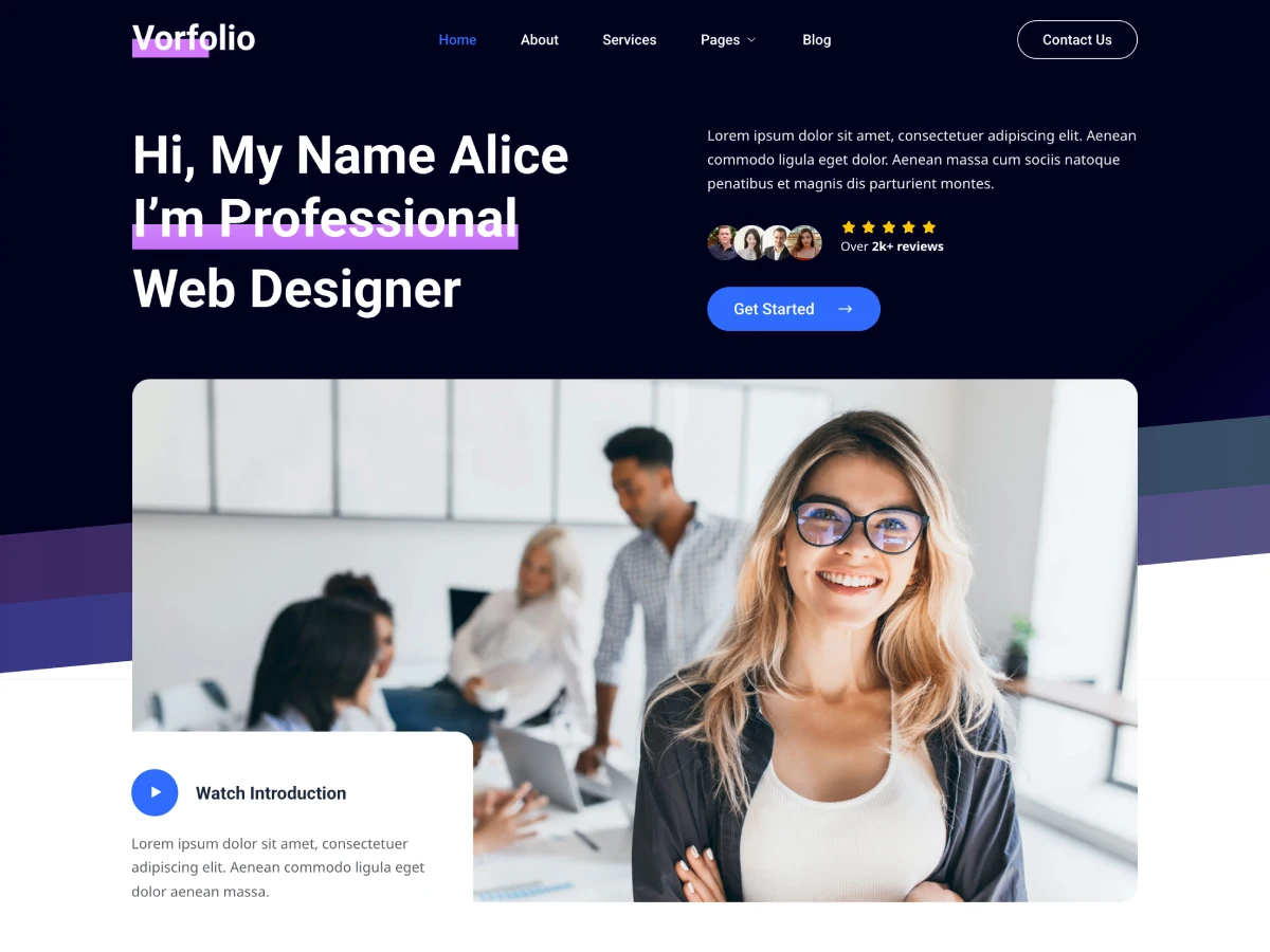 Vorfolio theme screenshot