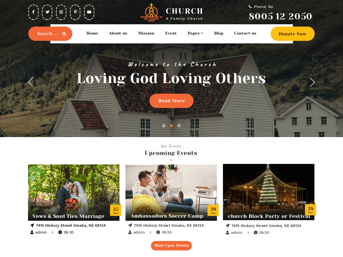 VW Church theme screenshot