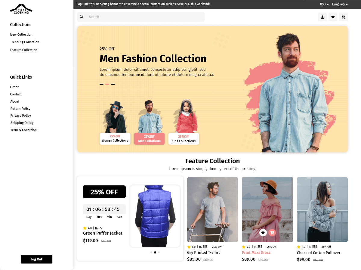 VW Clothing Store theme screenshot