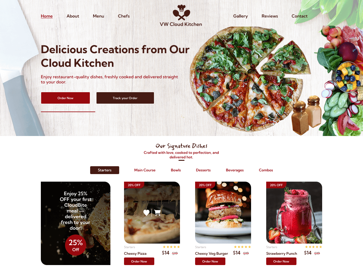VW Cloud Kitchen theme screenshot