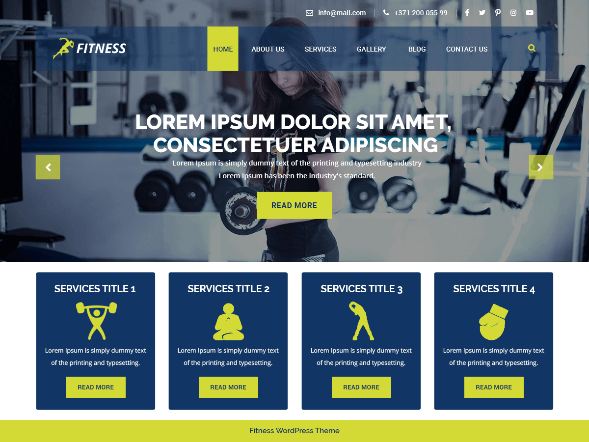 VW Fitness theme screenshot