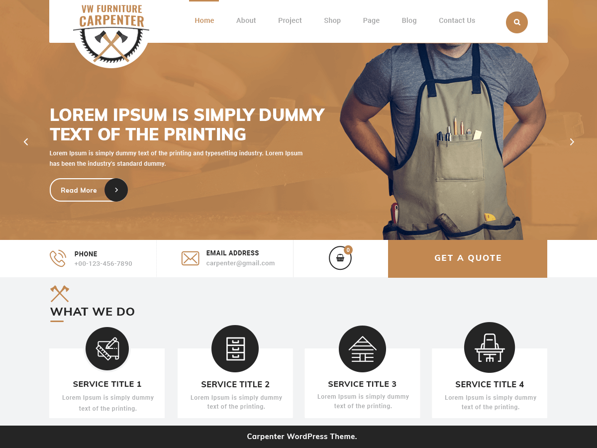 VW Furniture Carpenter theme screenshot
