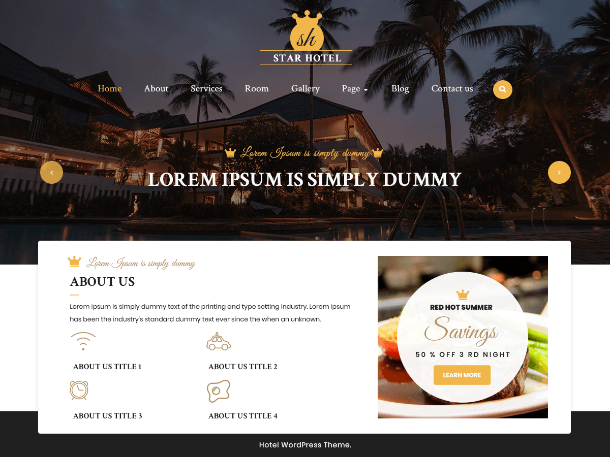 VW Hotel theme screenshot