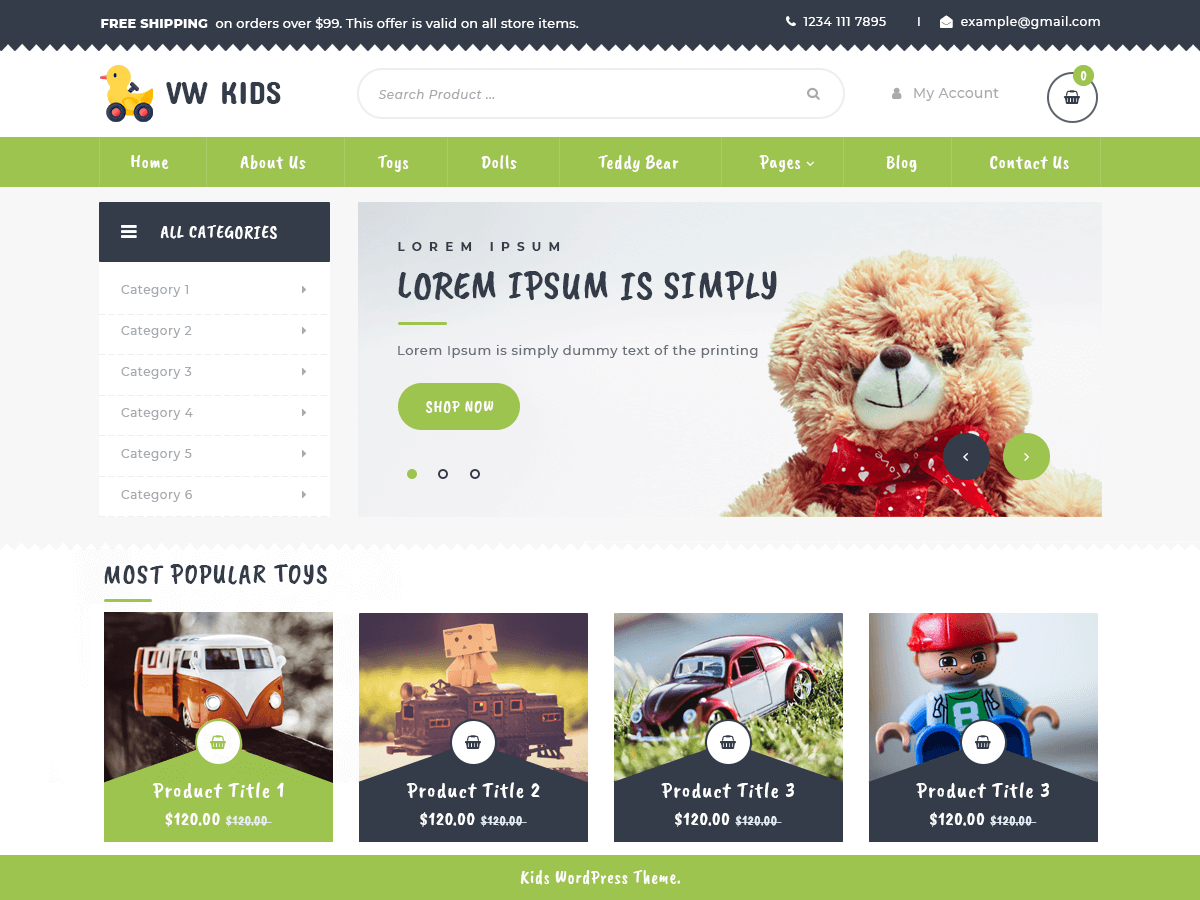 VW Kids theme screenshot