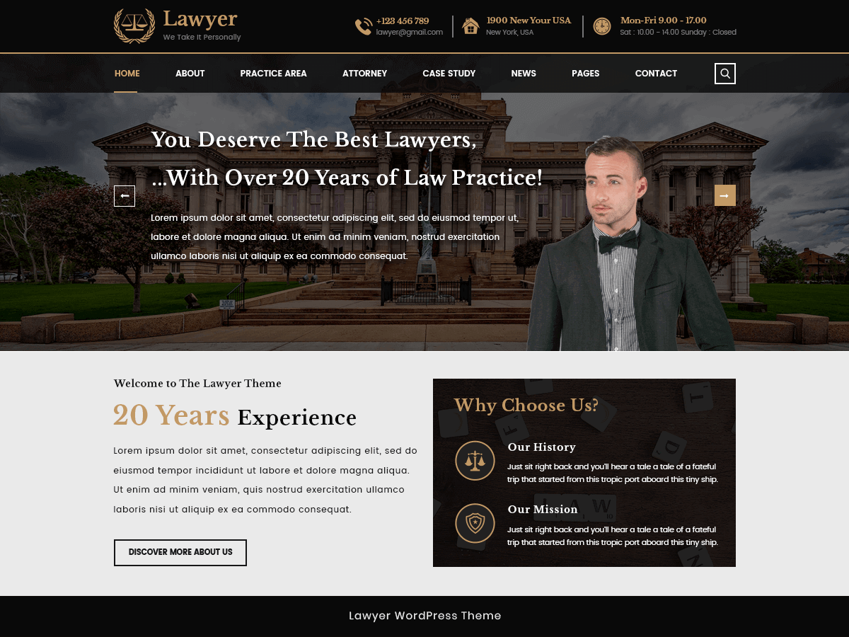 VW Lawyer Attorney theme screenshot