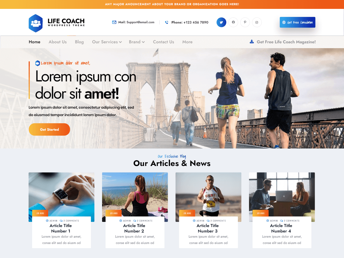 VW Life Coach theme screenshot