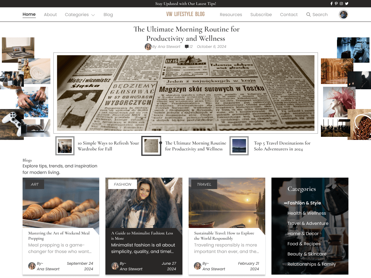 VW Lifestyle Blog theme screenshot