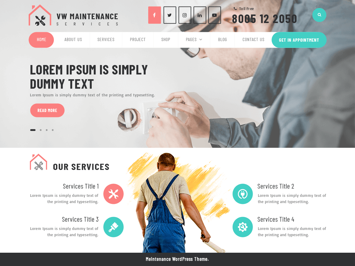 VW Maintenance Services theme screenshot