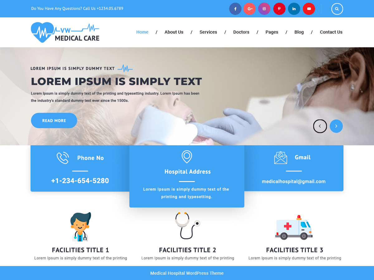 VW Medical Care theme screenshot