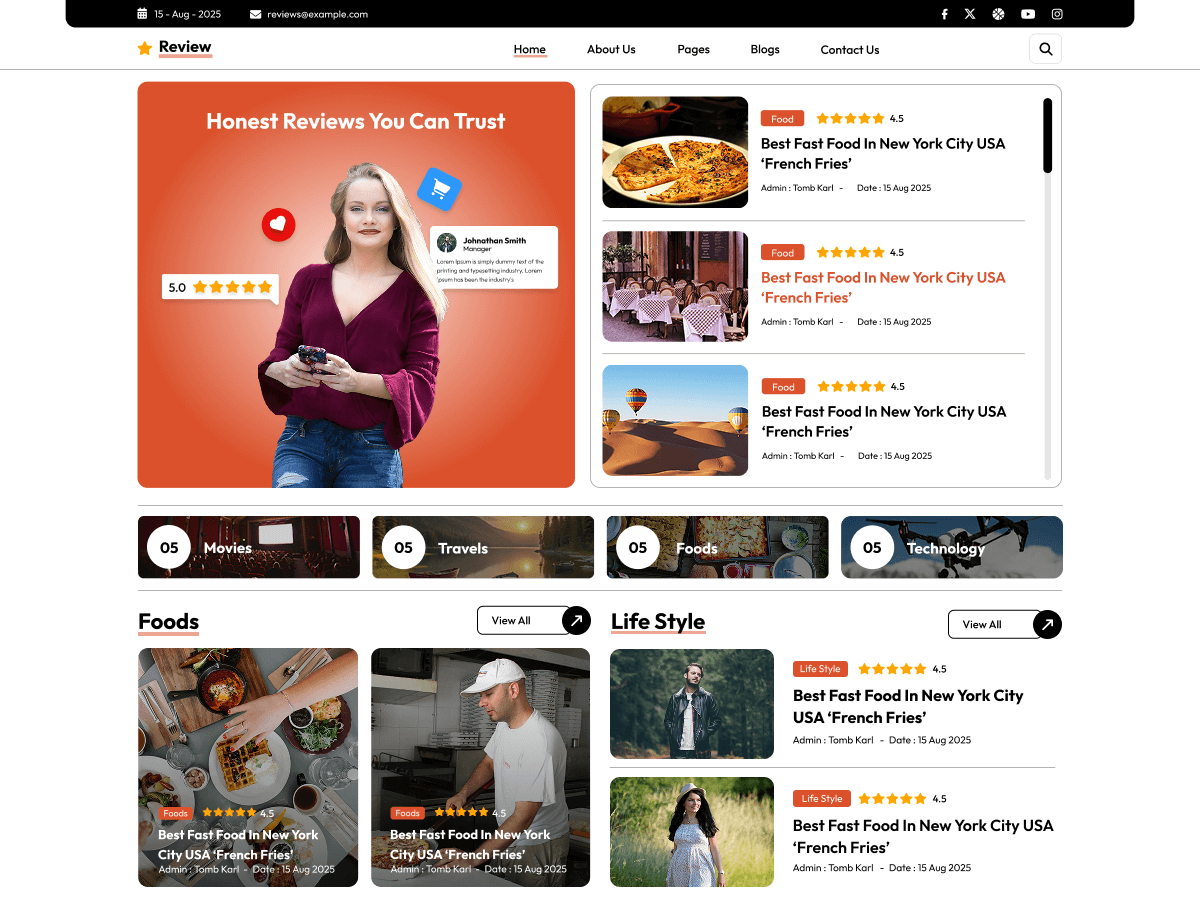 VW Online Review theme screenshot