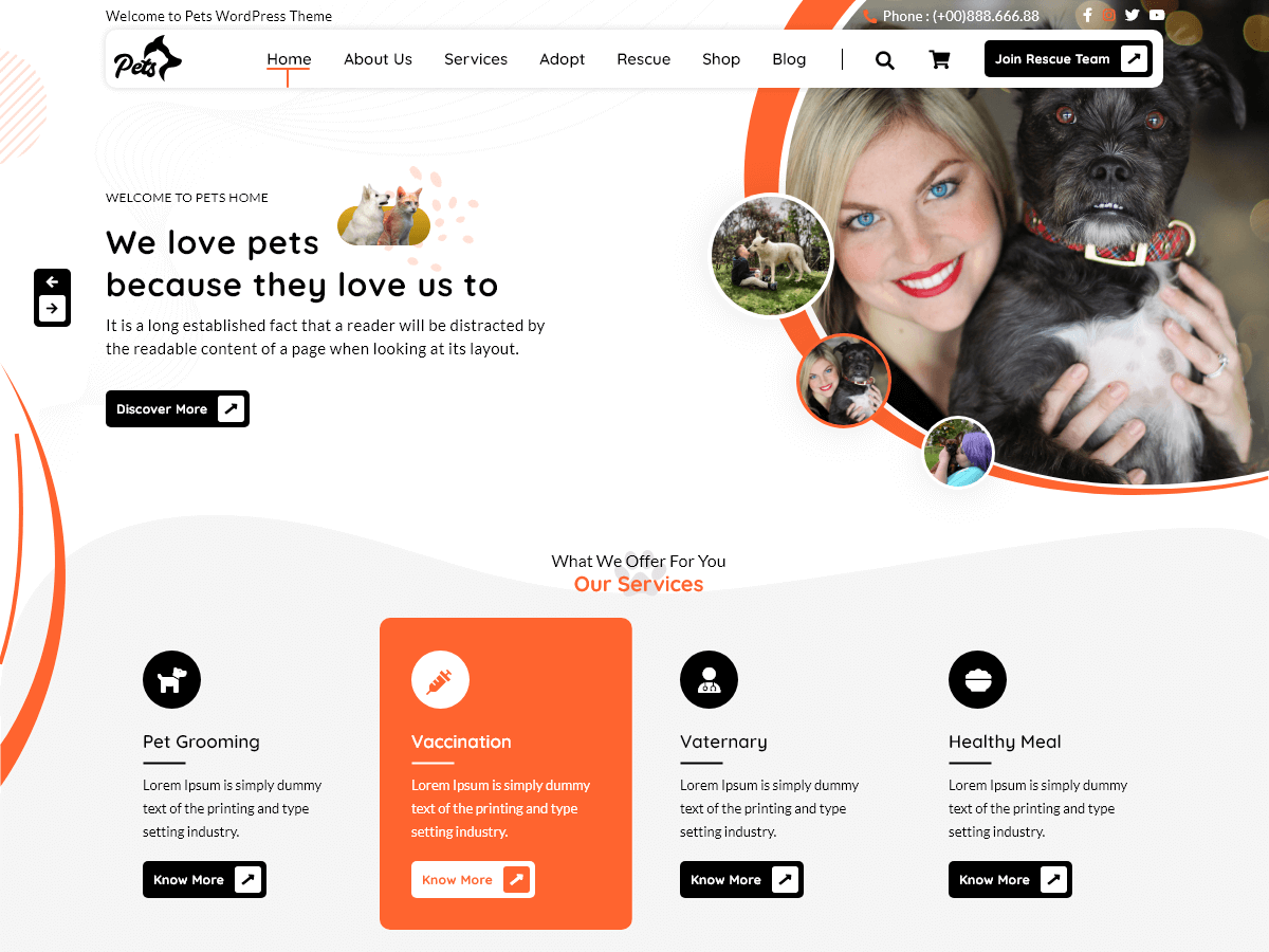 VW Pet Care theme screenshot