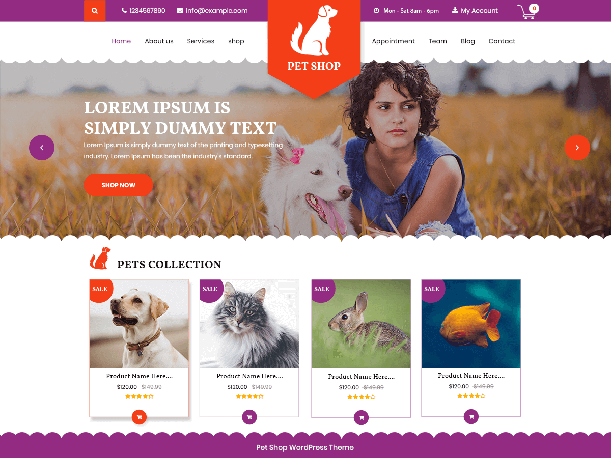 VW Pet Shop theme screenshot