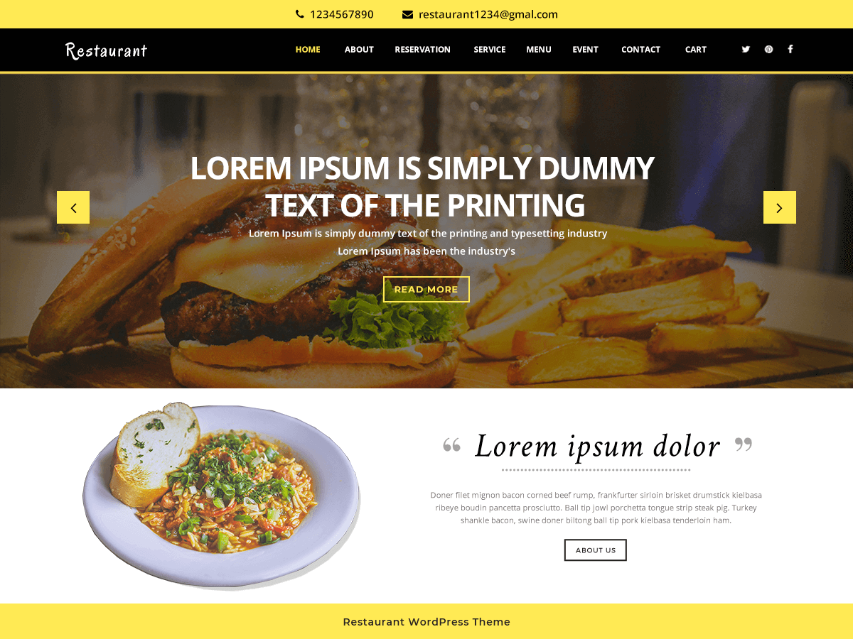 VW Restaurant Lite theme screenshot