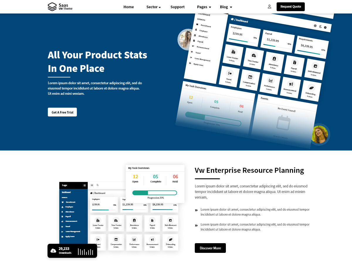 VW SAAS Services theme screenshot