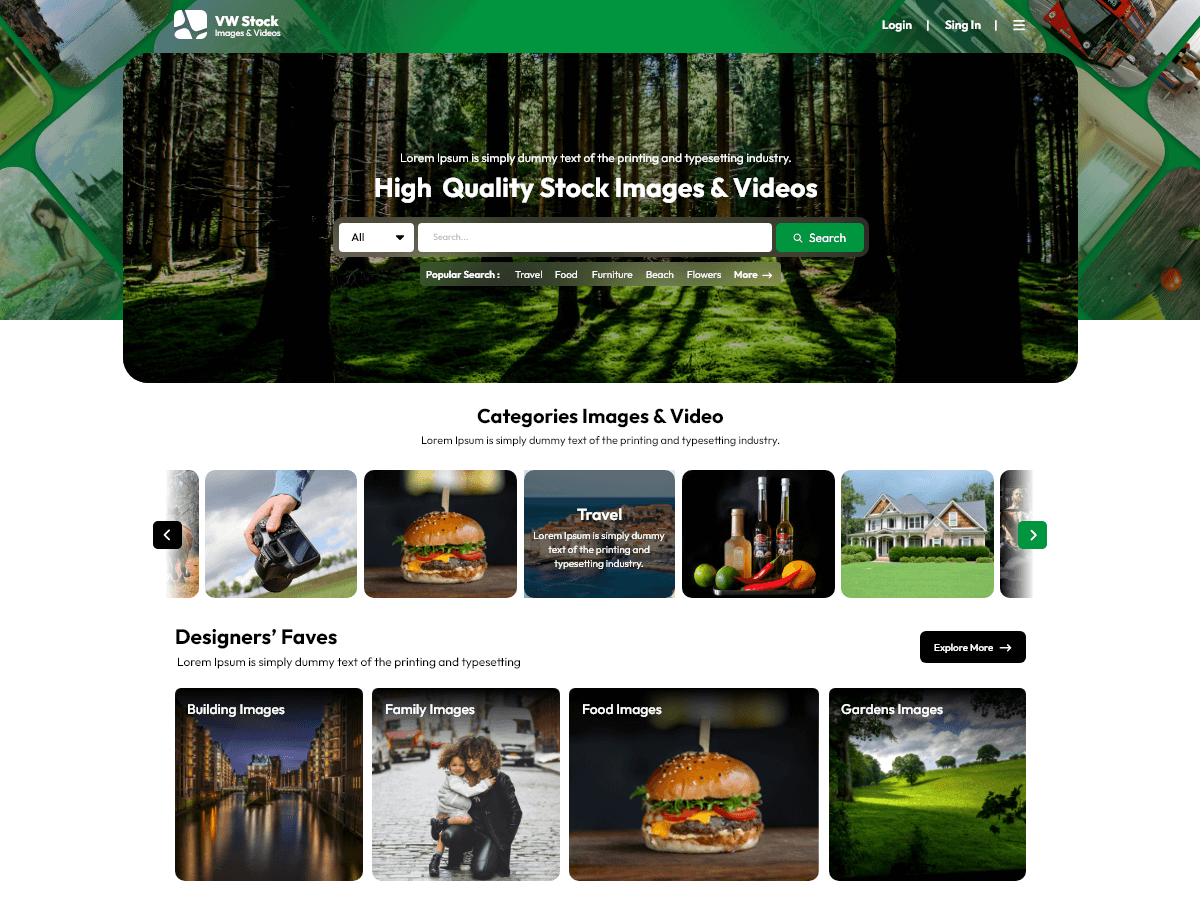 VW Stock Images theme screenshot
