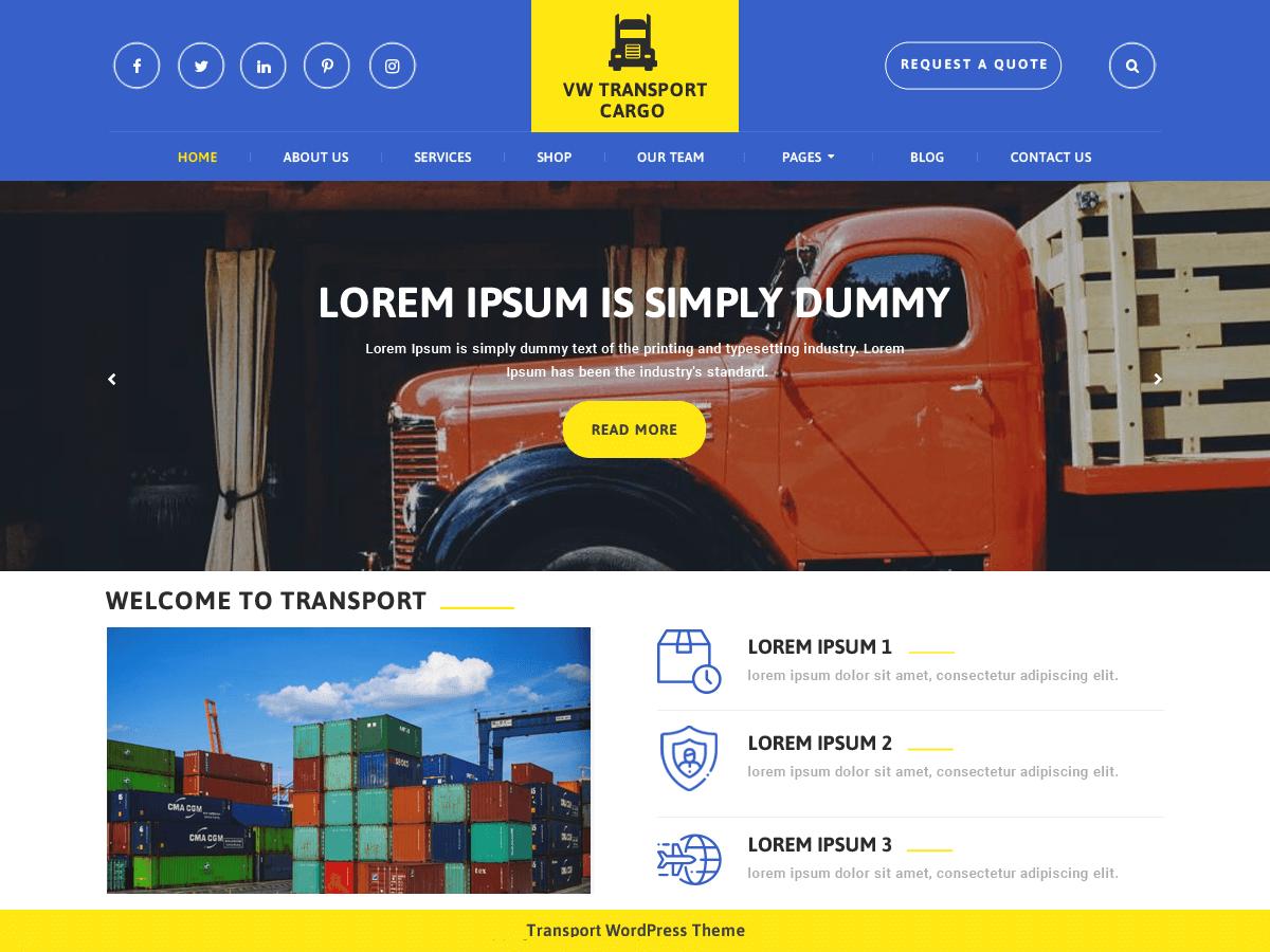 VW Transport Cargo theme screenshot