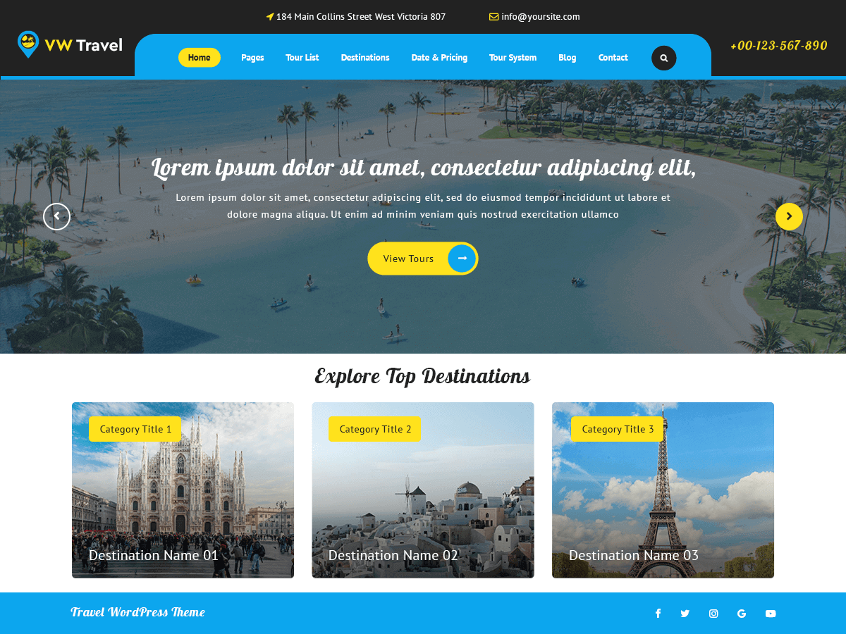 VW Travel theme screenshot