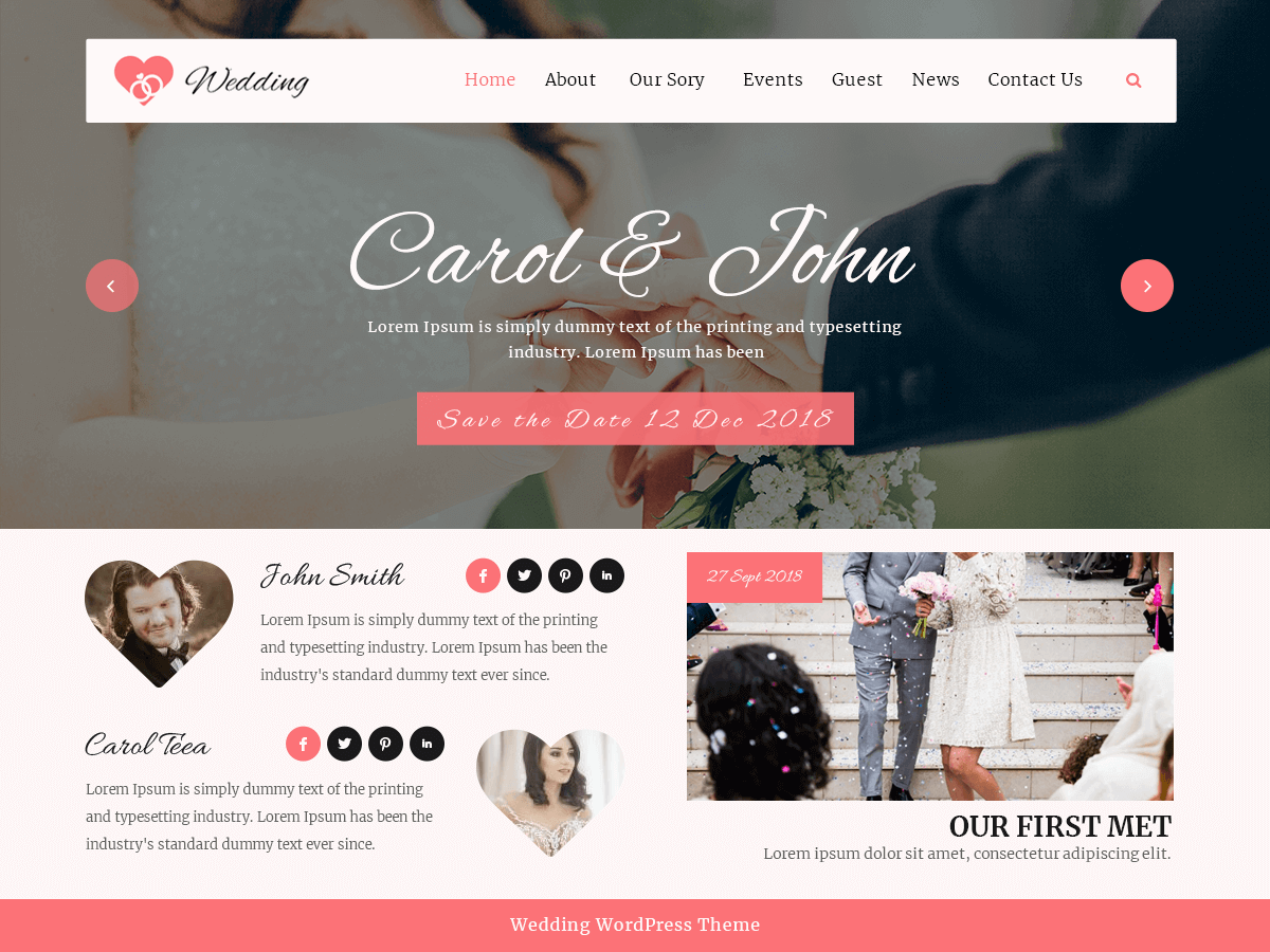 VW Wedding theme screenshot