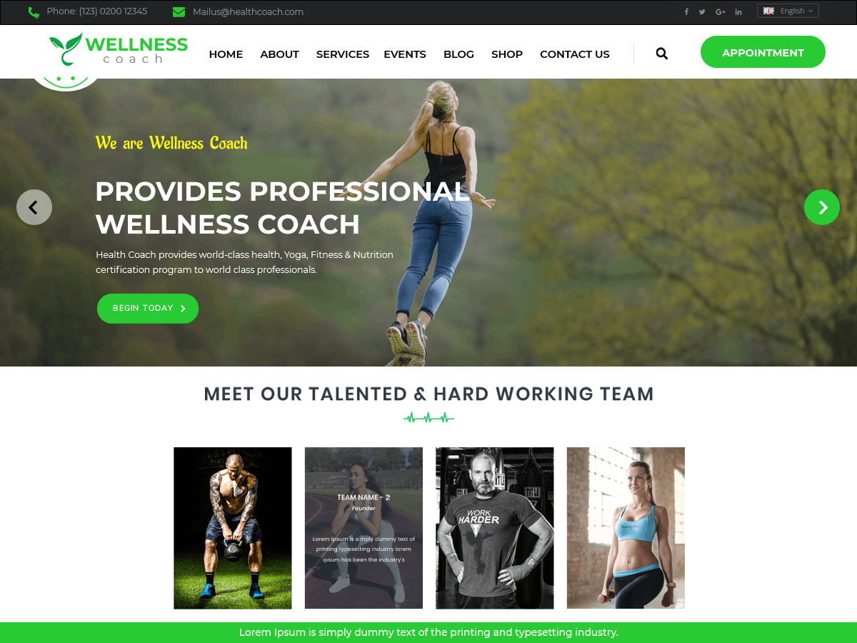VW Wellness Coach theme screenshot