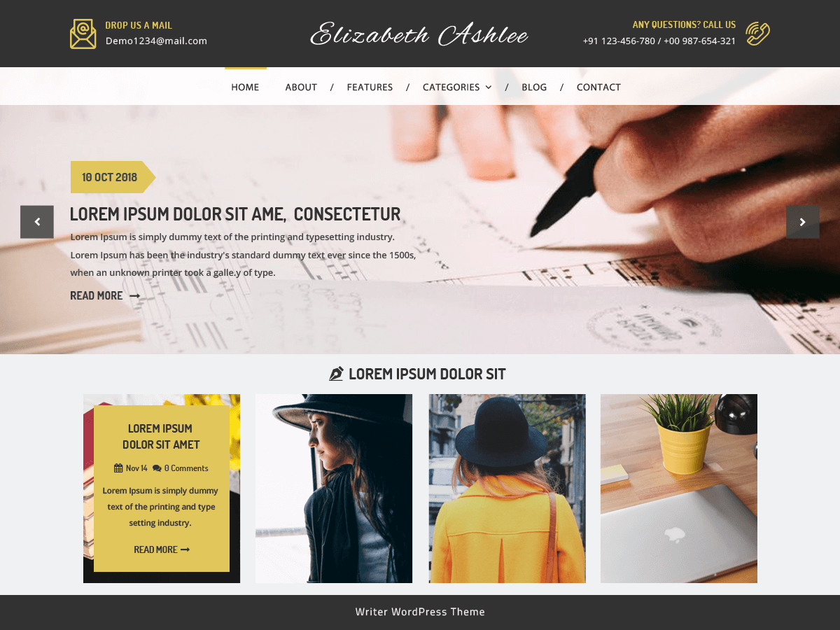 VW Writer Blog theme screenshot
