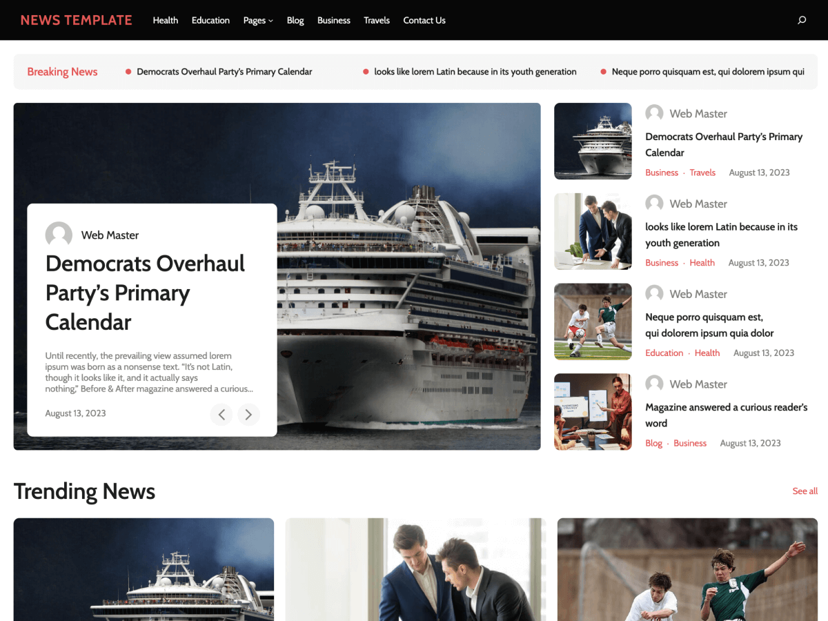 Walker News Template theme screenshot