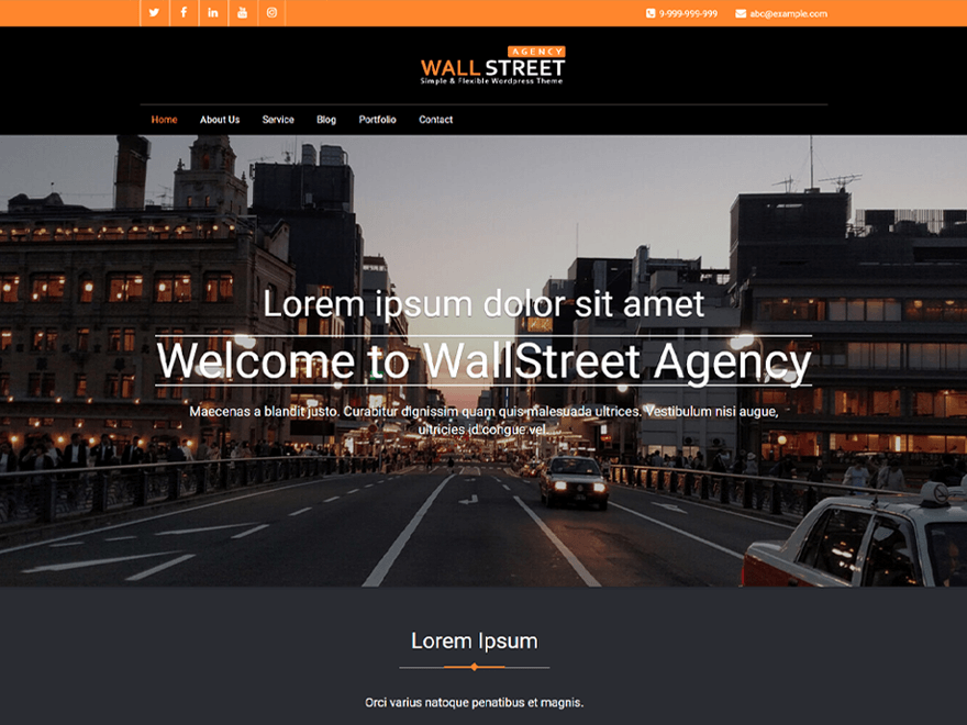 Wallstreet Agency theme screenshot