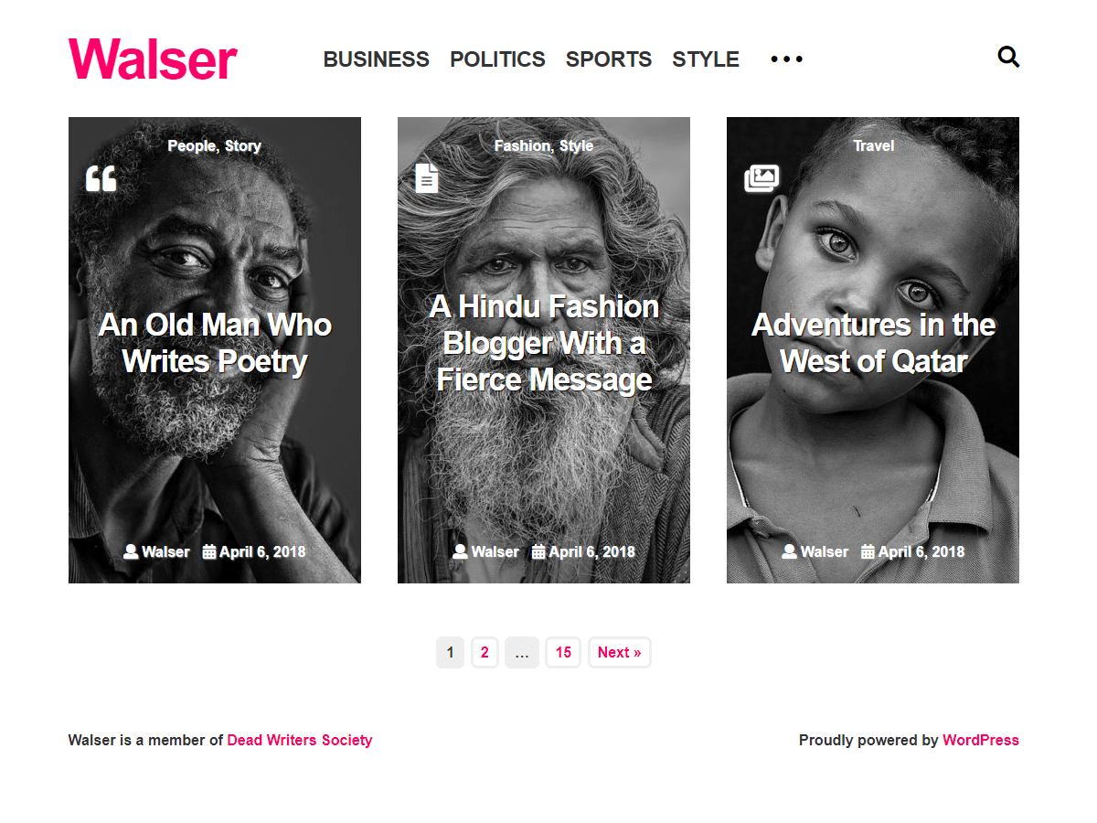 Walser theme screenshot