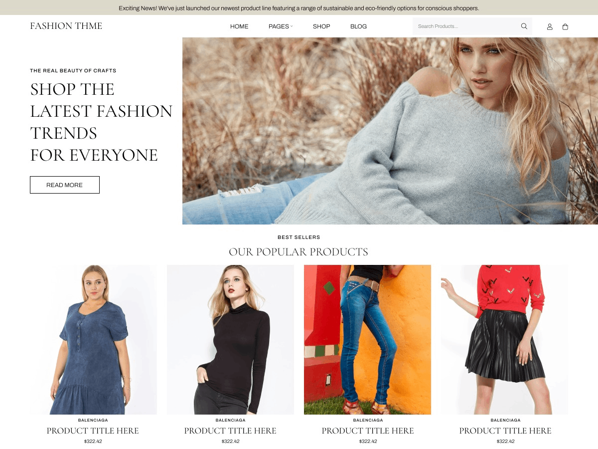 Wardrobe Fashion Stylist theme screenshot