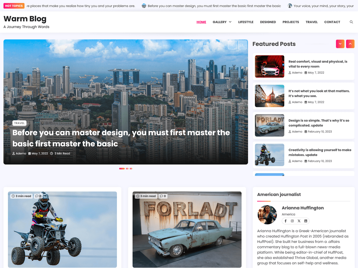 Warm Blog theme screenshot