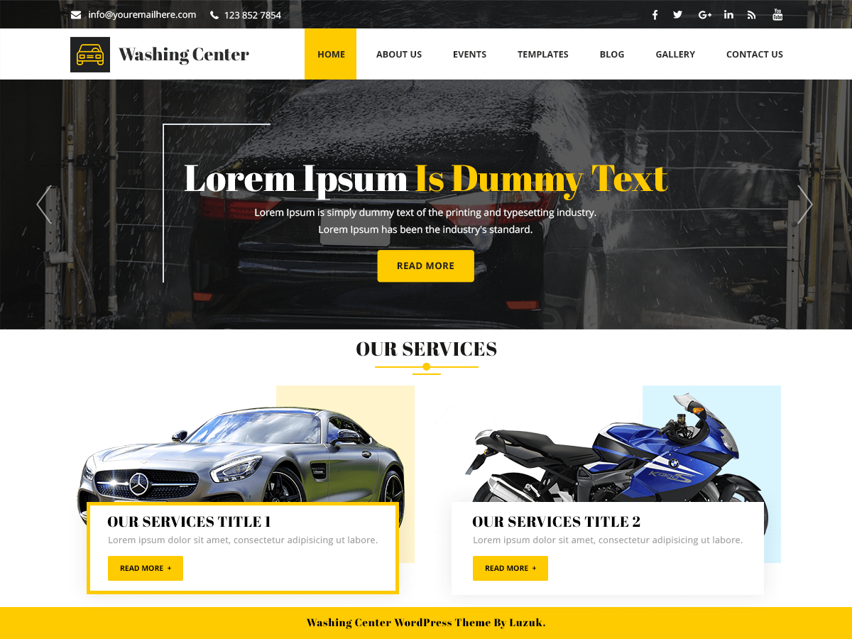 Washing Center theme screenshot