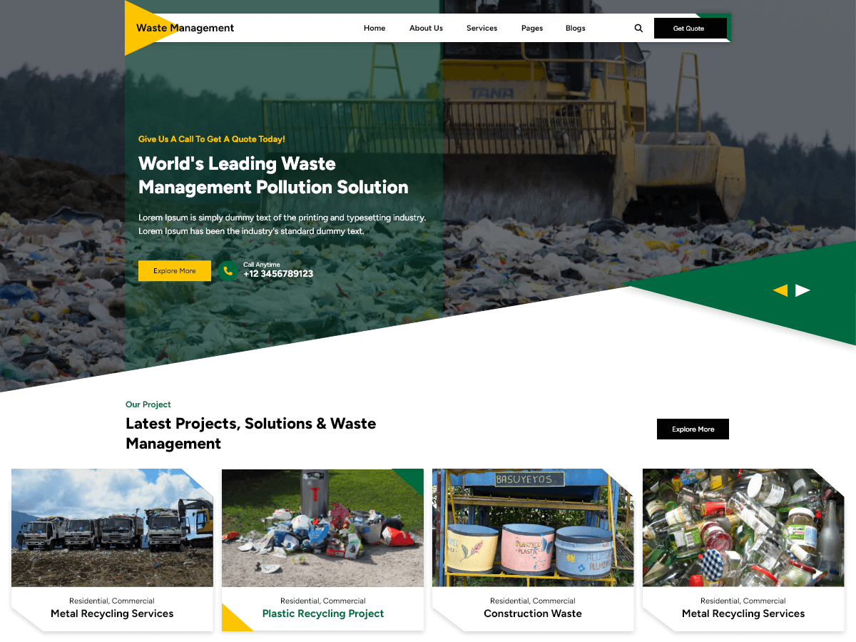 Waste Management theme screenshot