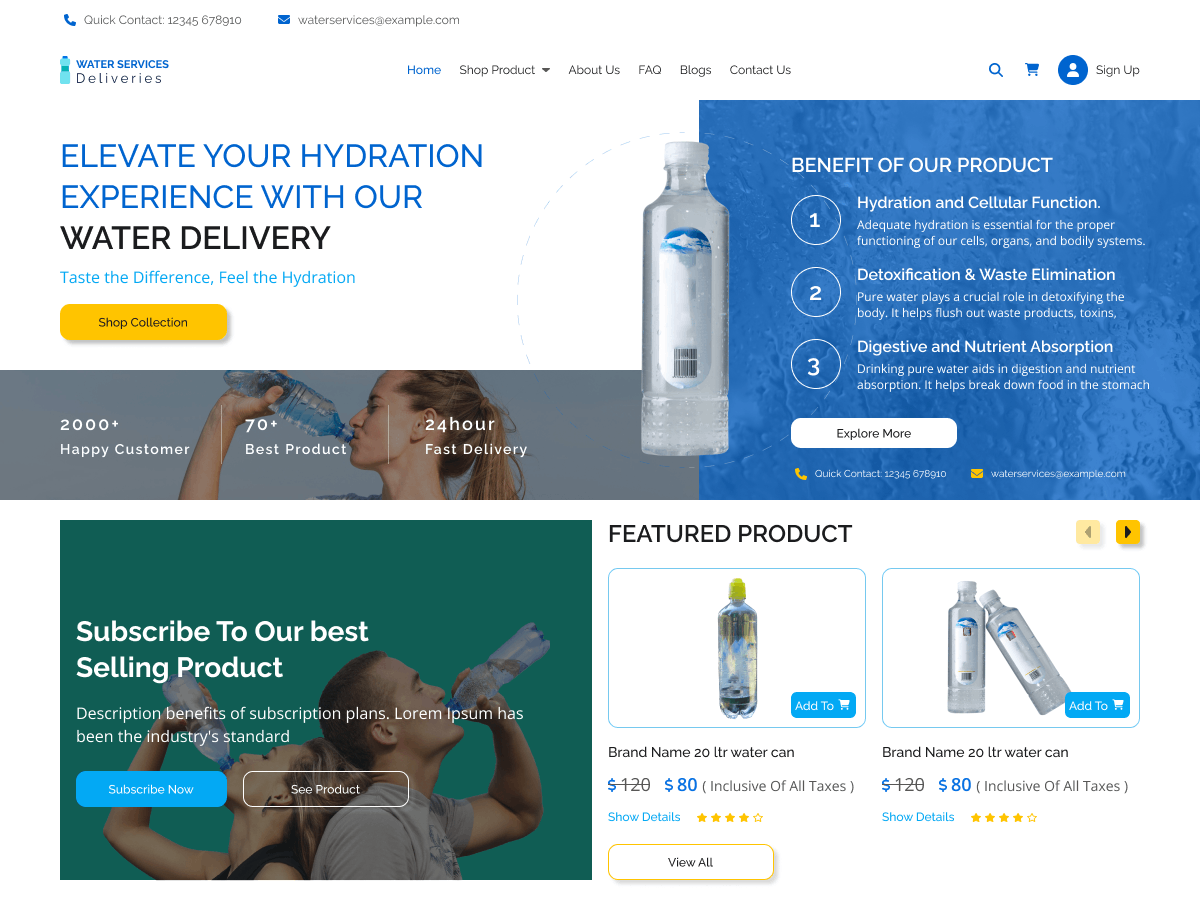Water Delivery Services theme screenshot