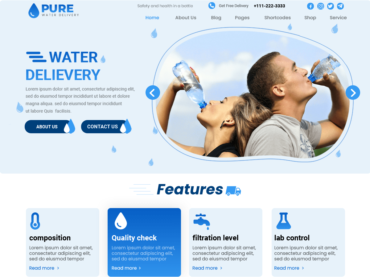 Water Delivery theme screenshot