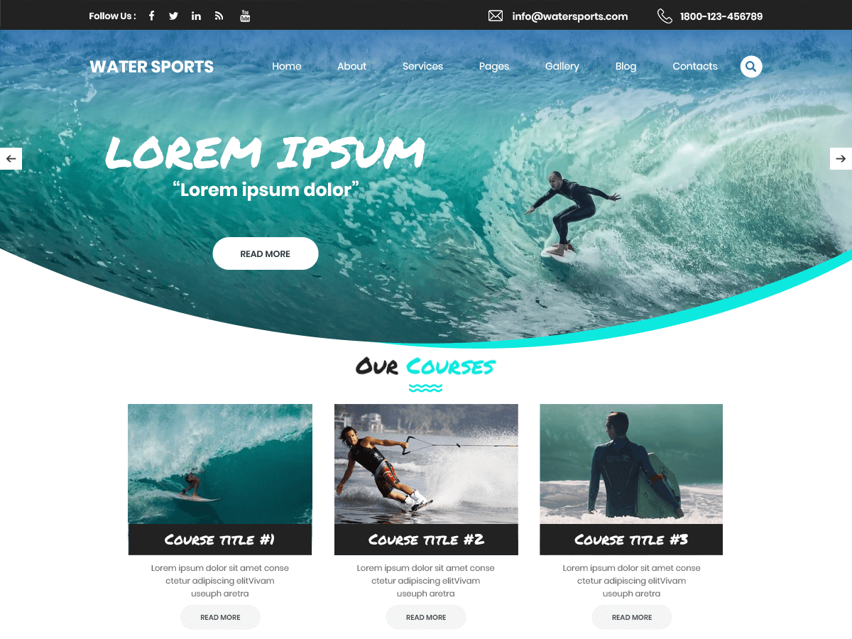 Water Sports Club theme screenshot