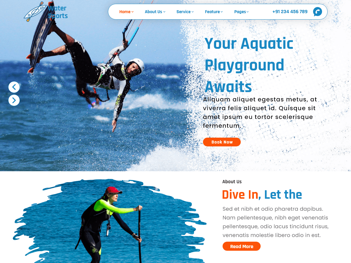Water Sports theme screenshot