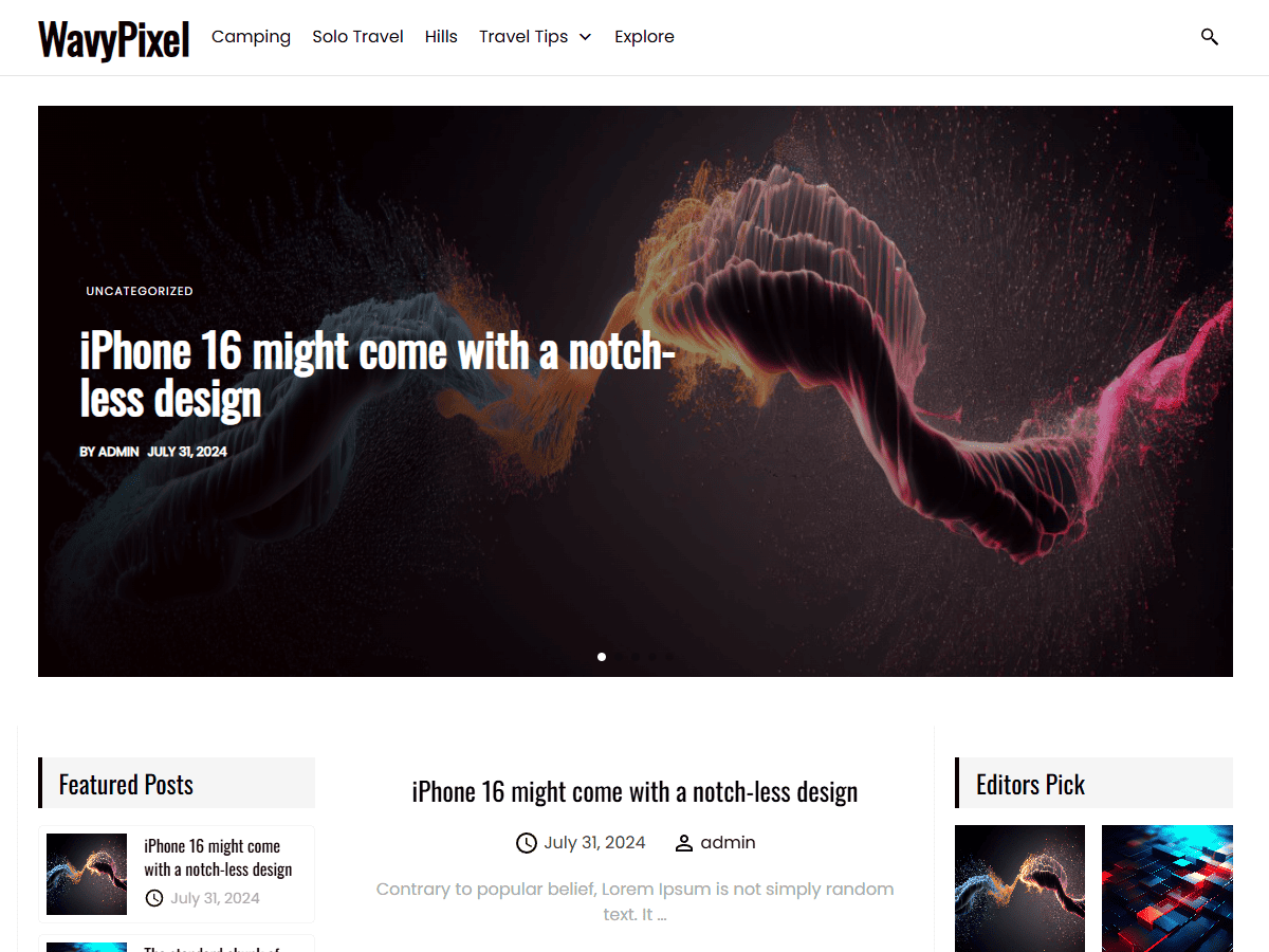 Wavypixel theme screenshot