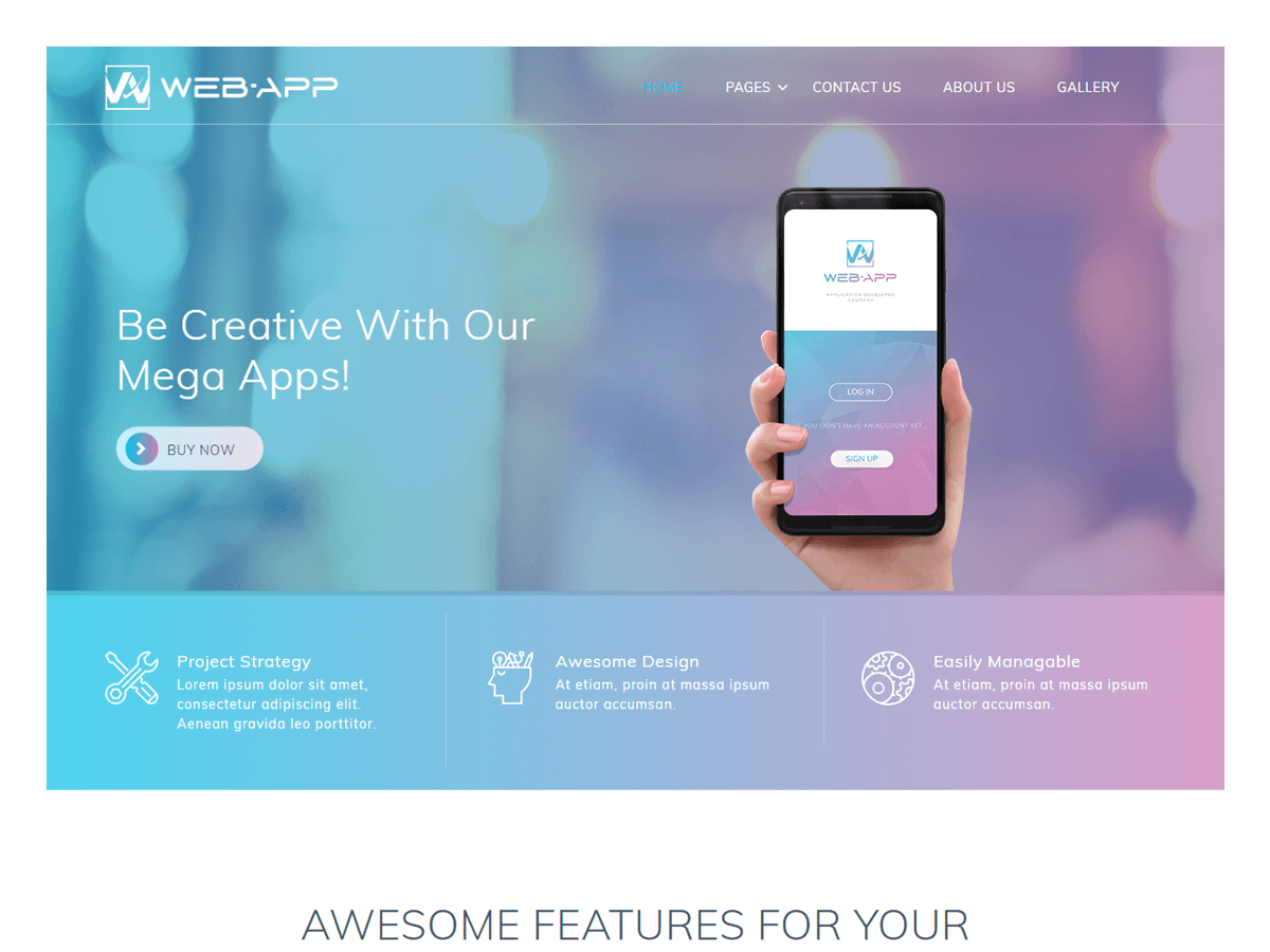 Web App theme screenshot