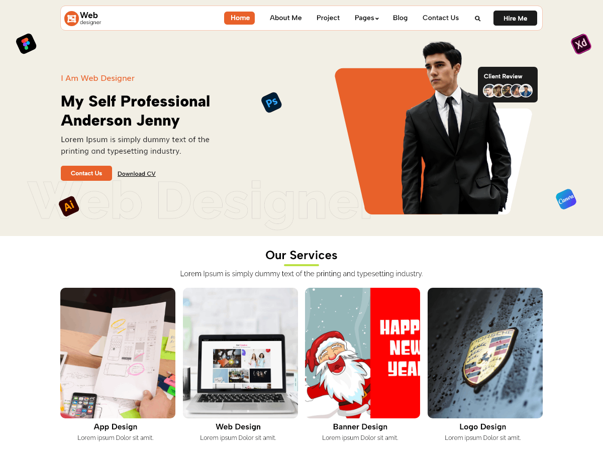 Web Designer Blocks theme screenshot