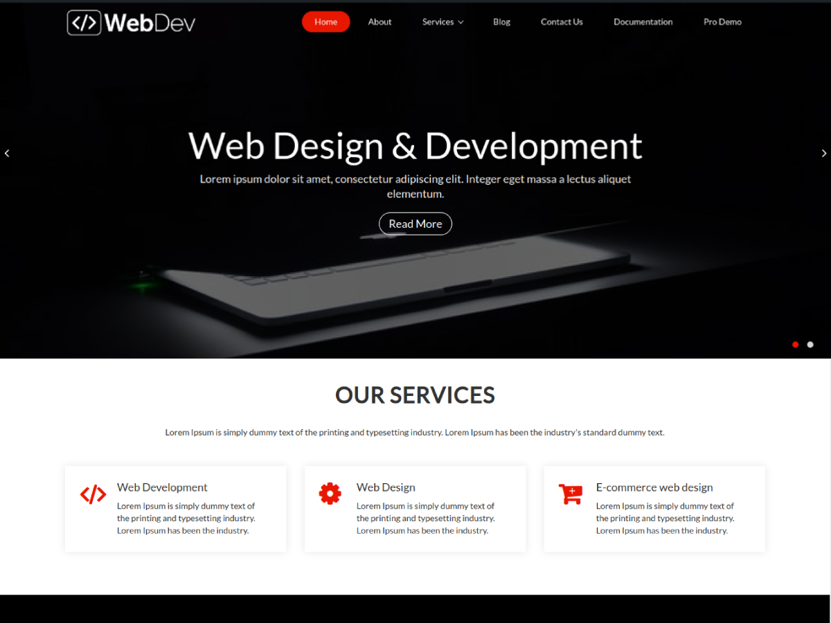 Web Development theme screenshot
