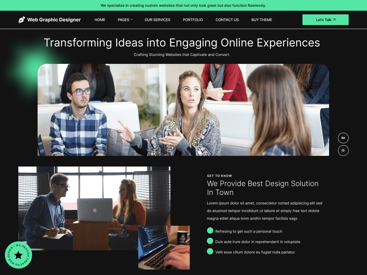 Web Graphic Designer theme screenshot