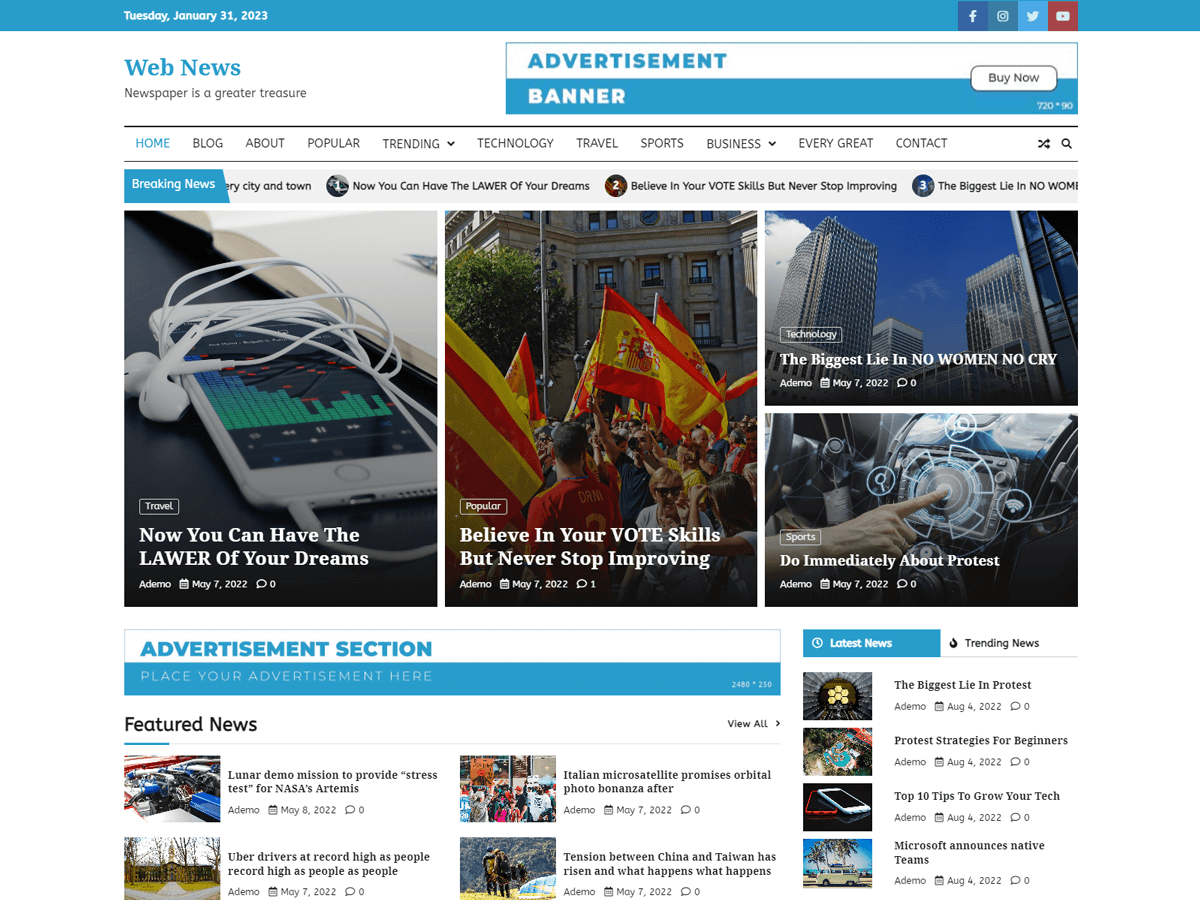 Web News theme screenshot