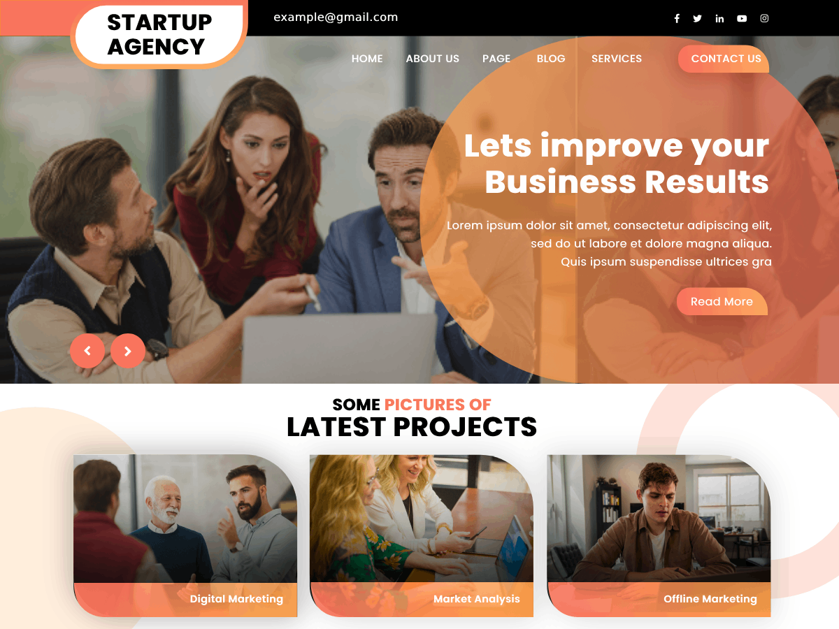 Web Startup Agency theme screenshot