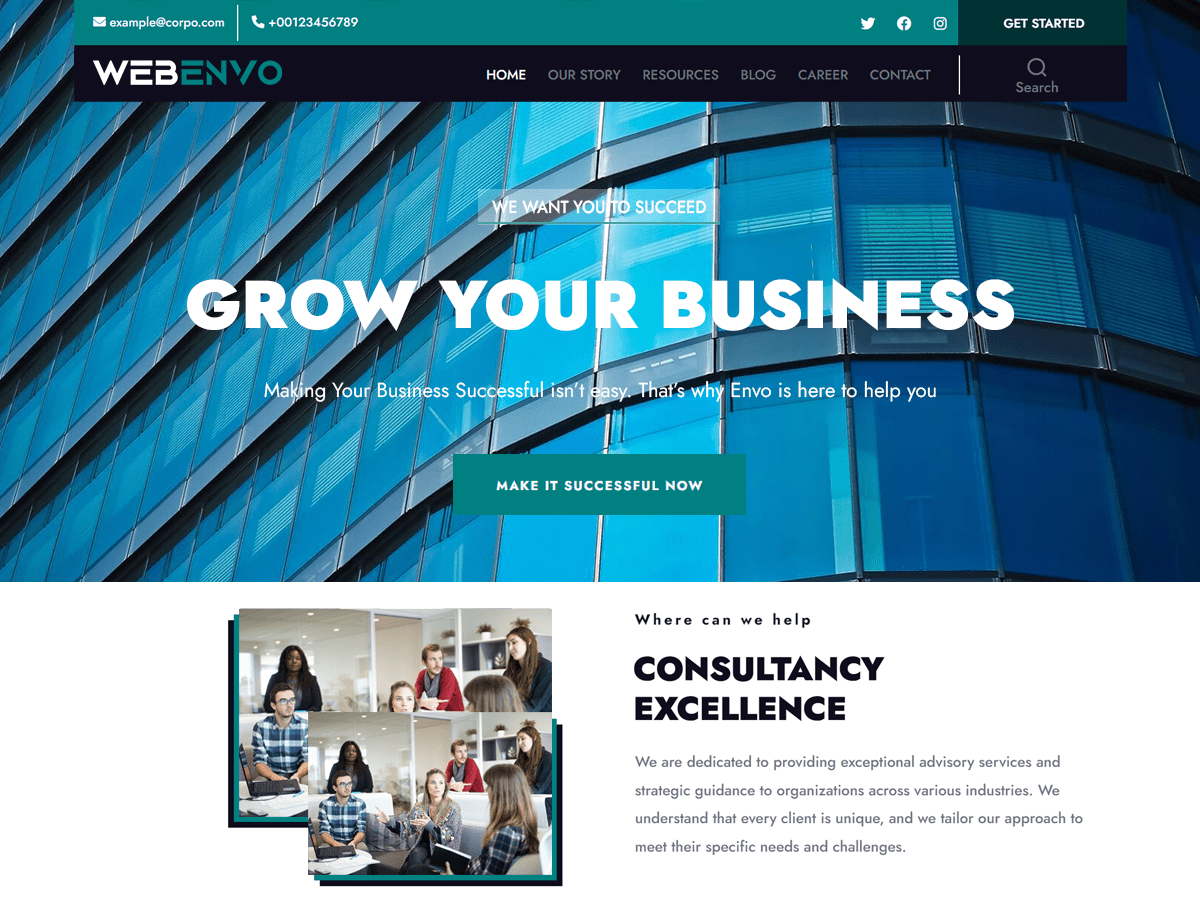 Webenvo theme screenshot