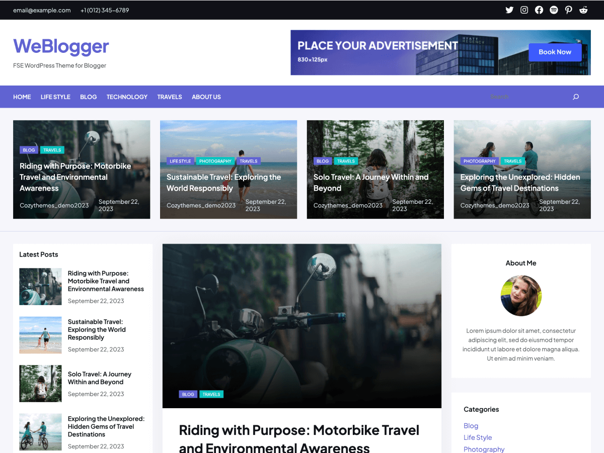 WeBlogger theme screenshot